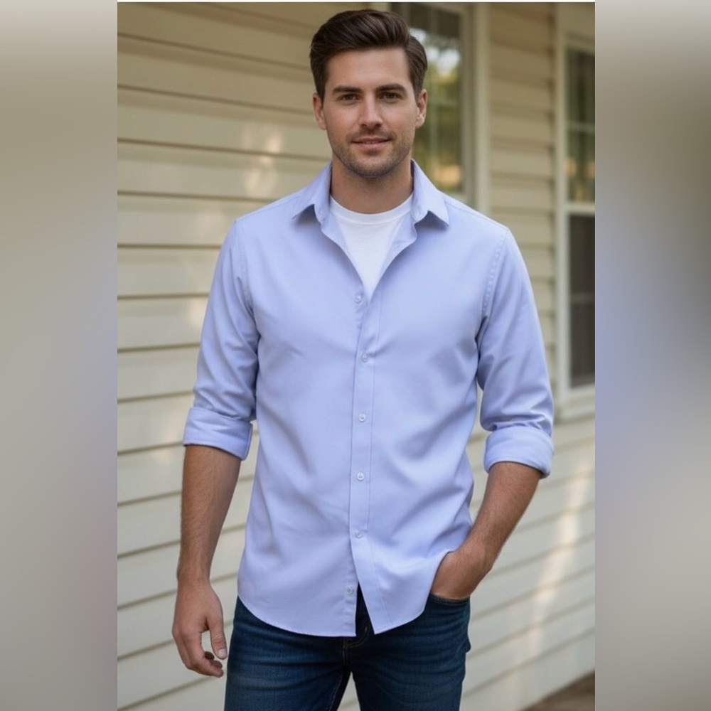 Nautica Slim Fit Button Down Dress Shirt, Size M (15-15.5)